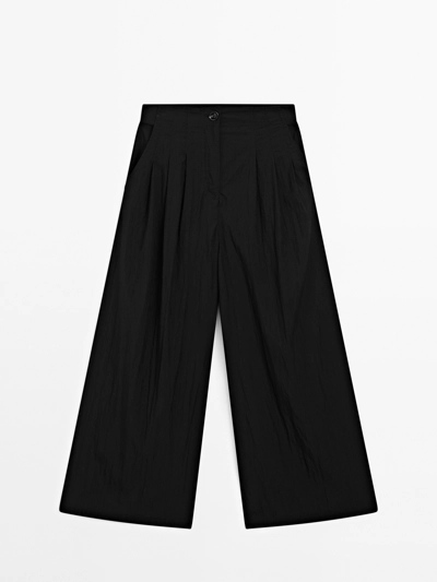 Massimo Dutti Широкие палаццо-брюки с защипами