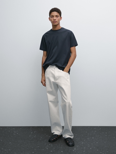 Massimo Dutti Футболка из мерсеризованного хлопка с коротким рукавом