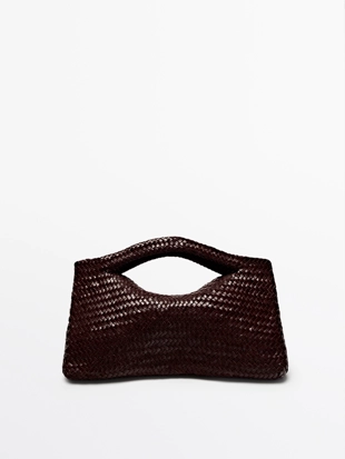 Massimo Dutti Сумка из кожи HALF NAPPA с оплеткой купить с доставкой.