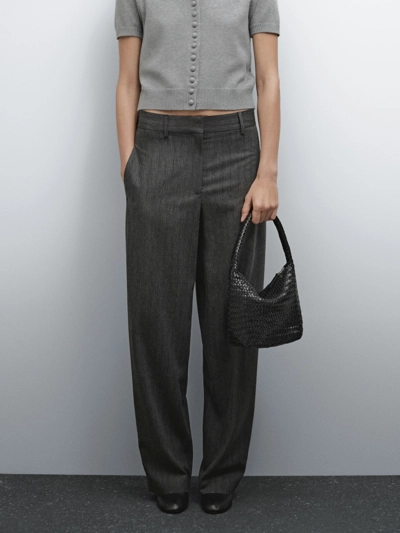 NAPPA LEATHER WOVEN BUCKET BAG