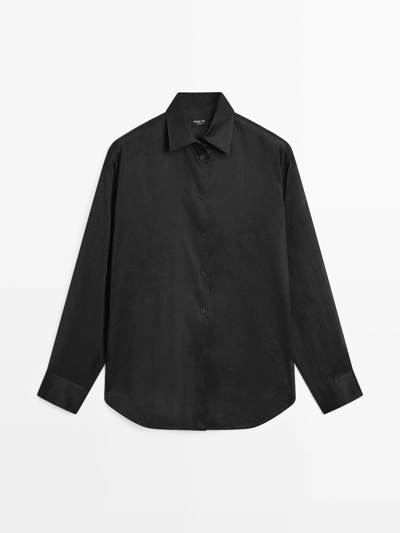 Massimo Dutti Прозрачная рубашка из легкого 100% рами купить с доставкой.