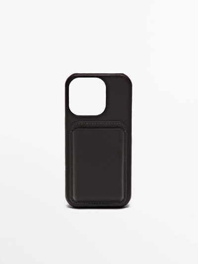 Massimo Dutti Чехол для мобильного телефона IPHONE 16 PRO из кожи нубука
