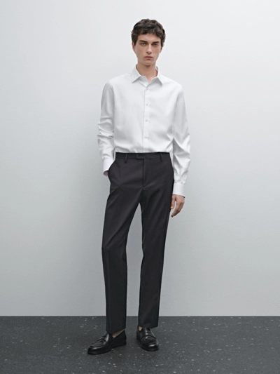 Massimo Dutti Рубашка из хлопка OXFORD с слим-фитом