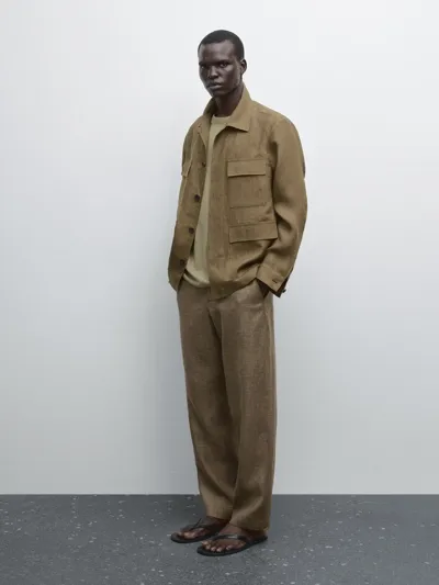Пиджак OVERSHIRT с карманами из 100% льна