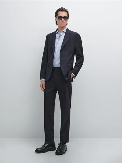 Massimo Dutti Брюки костюмные из шерстяно-синтетической ткани