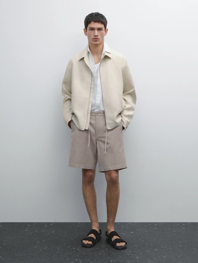 Massimo Dutti Бермуды из хлопково-шерстяной смеси в стиле джоггеры