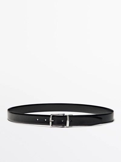 Massimo Dutti Реверсивный ремень из натуральной кожи нубук