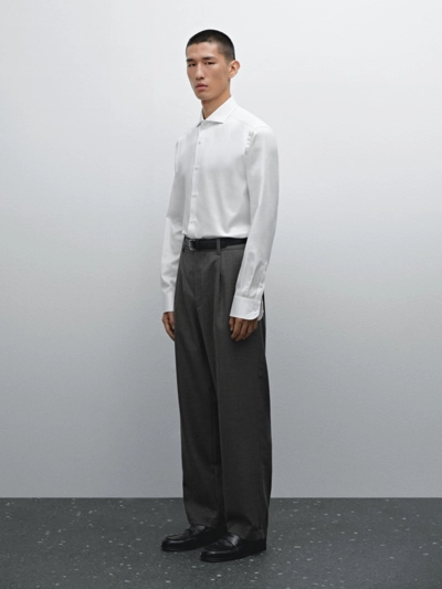 Massimo Dutti Рубашка из хлопка 100% SLIM FIT твил купить с доставкой.