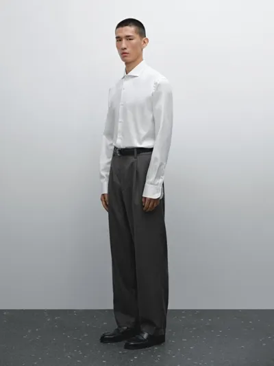 Рубашка из хлопка 100% SLIM FIT твил