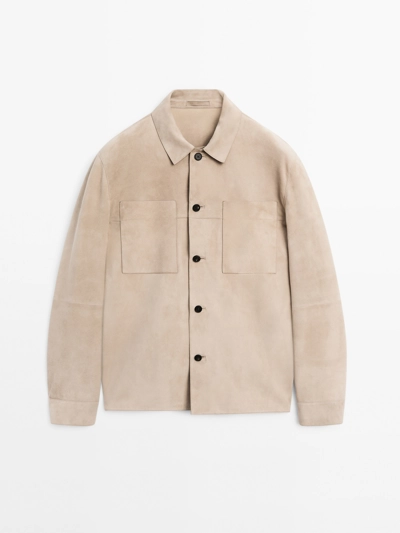 Massimo Dutti Кожаная рубашка из замши купить с доставкой.