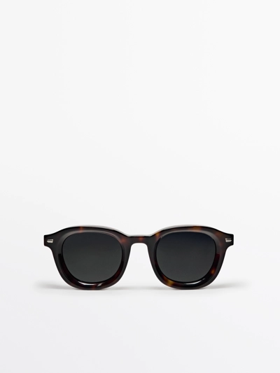 Massimo Dutti Солнцезащитные очки с круглой оправой под панцирь черепахи