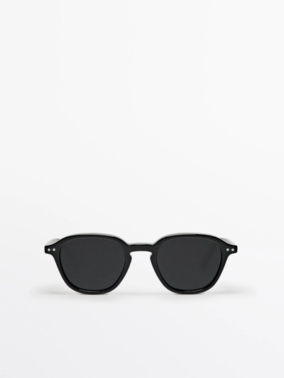 Massimo Dutti Округлые солнечные очки из ацетата