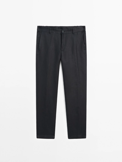 Massimo Dutti 100% льняные брюки с зауженным кроем