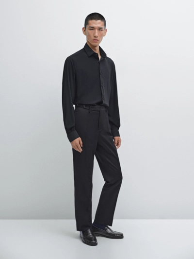 Massimo Dutti Брюки-дудочки из шерстяной смеси купить с доставкой.