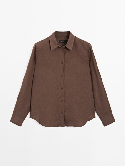 Massimo Dutti Рубашка из 100% льна FLOWING