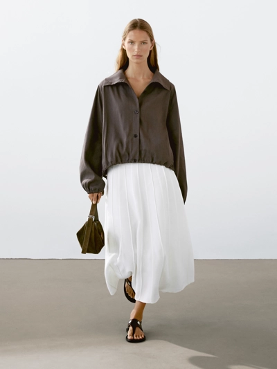 Massimo Dutti Куртка-бомбер из смесового льна