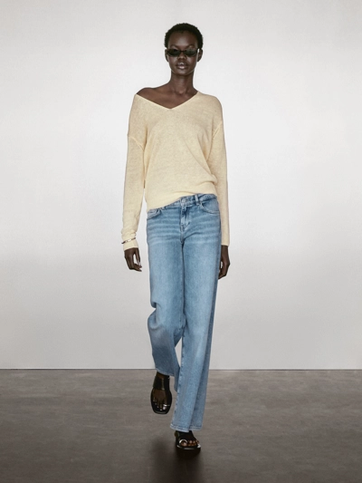 Massimo Dutti Джемпер с длинным рукавом из 100% льна