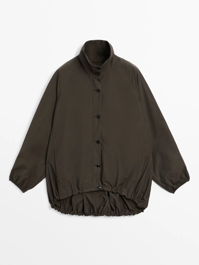 Massimo Dutti Парка с объемными деталями из хлопка купить с доставкой.