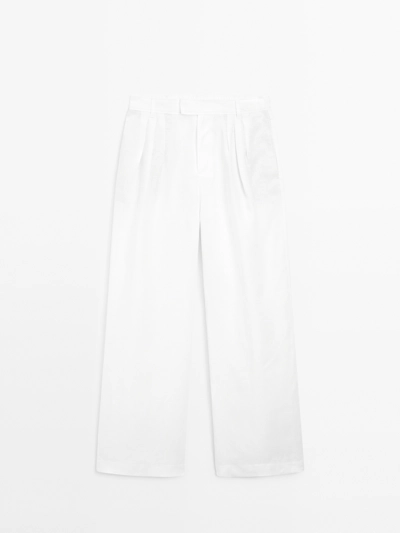 Massimo Dutti 100% льняные бриджи с тремя складками