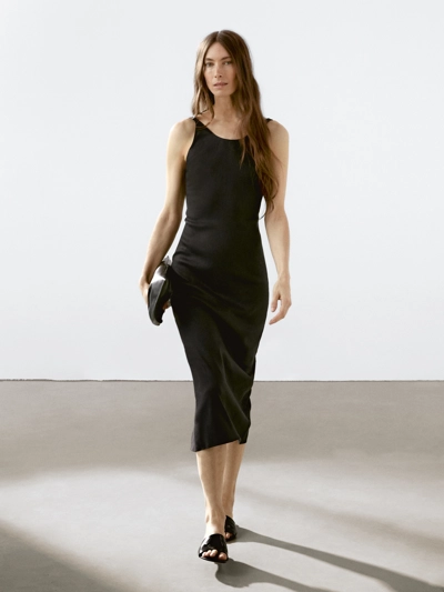 Massimo Dutti Платье миди с глубоким вырезом на спине
