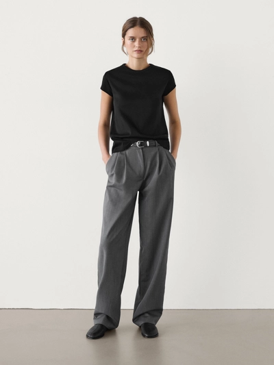 Massimo Dutti Футболка с коротким рукавом из 100% хлопка купить с доставкой.