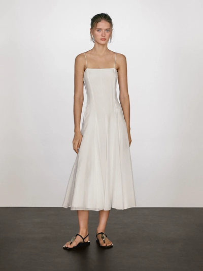 Massimo Dutti Платье миди с завязками и прямым вырезом