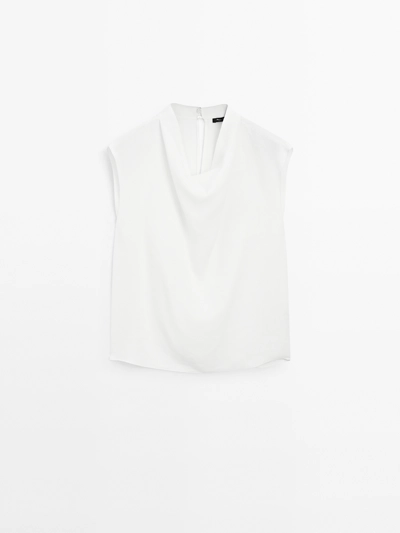 Massimo Dutti Блузка с летящим воротником