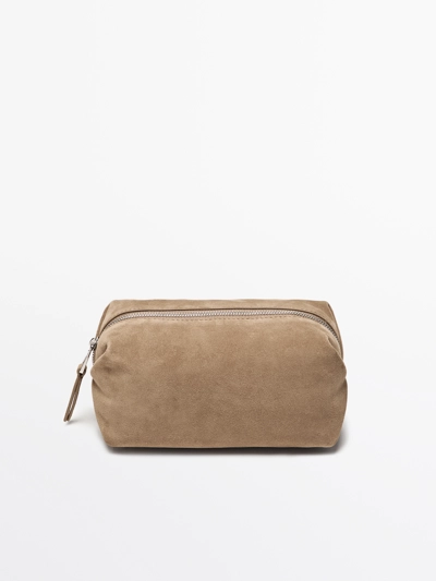Massimo Dutti Туалетная сумка из разделенной кожи