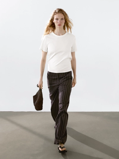 Massimo Dutti Футболка с обрезанным краем воротника