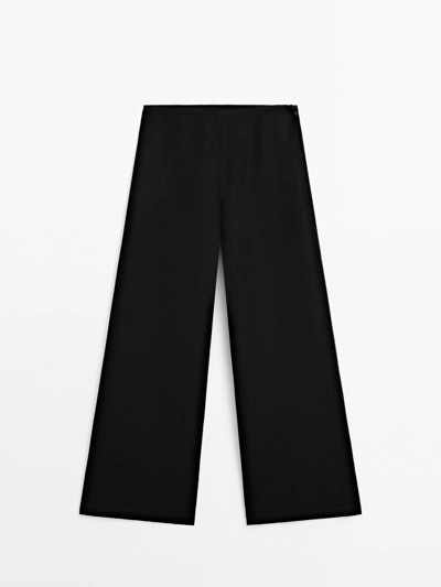 Massimo Dutti Брюки из льняной смеси с эластичным поясом
