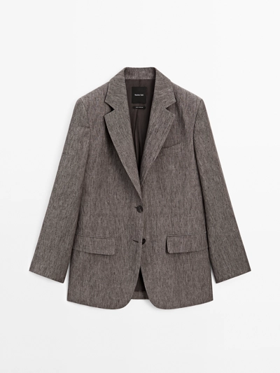Massimo Dutti Пиджак из хлопка с леном 100% купить с доставкой.