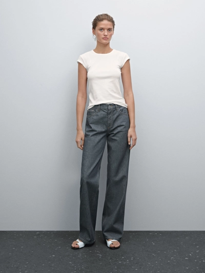 Massimo Dutti Футболка с коротким рукавом и деталями отделки