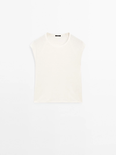 Massimo Dutti Легкая майка из 100% льна в рубчик купить с доставкой.