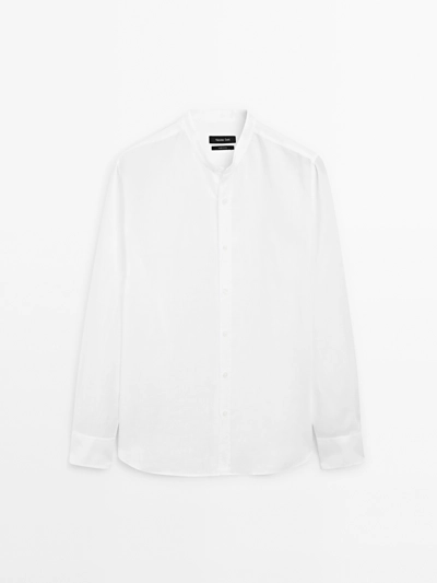 Massimo Dutti Рубашка из 100% льна с регулярной посадкой и стойкой купить с доставкой.