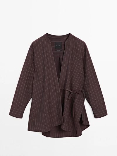 Massimo Dutti Жидкий кимоно в полоску купить с доставкой.