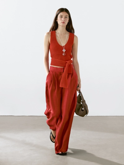 Massimo Dutti Широкие брюки с линиями стрелок