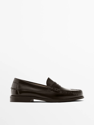 Massimo Dutti Лоферы с металлической вставкой PENNY купить с доставкой.