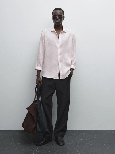 Massimo Dutti Рубашка из 100% льна с регулярной посадкой