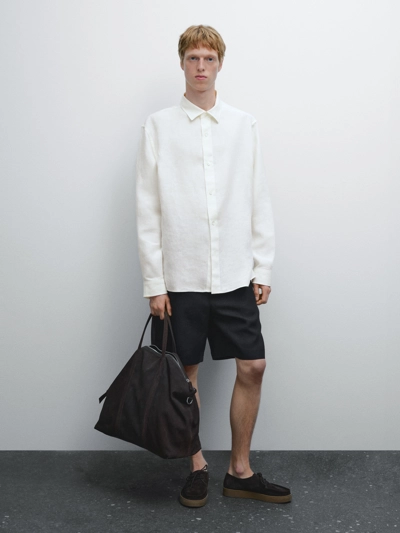 Massimo Dutti Рубашка из 100% льна с облегающим кроем