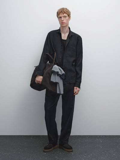Massimo Dutti 100% льняные джоггеры купить с доставкой.