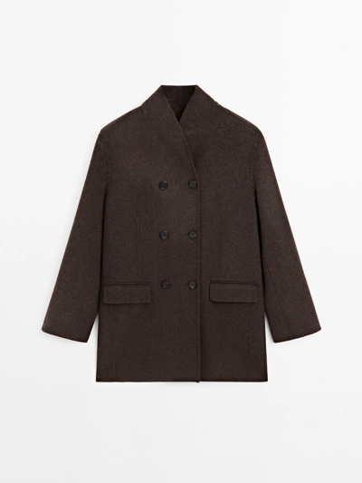 Massimo Dutti Пальто из шерстяно-шелковой смеси с тукседо воротником купить с доставкой.