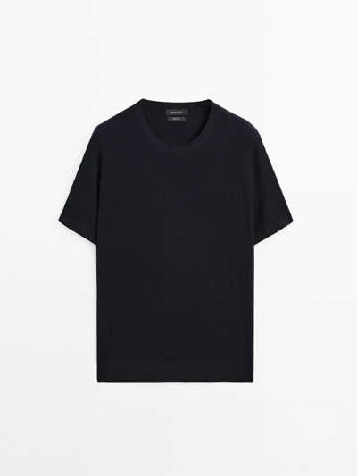 Massimo Dutti Футболка коротким рукавом из структурного вязаного полотна