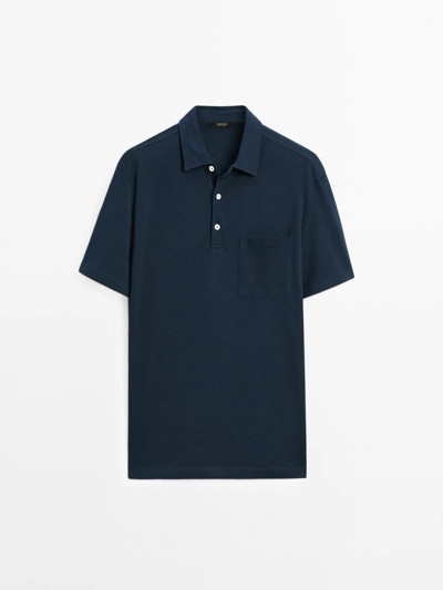 Massimo Dutti Поло из хлопкового пике с коротким рукавом