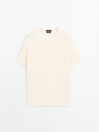 Massimo Dutti Фактурная вязаная футболка с коротким рукавом