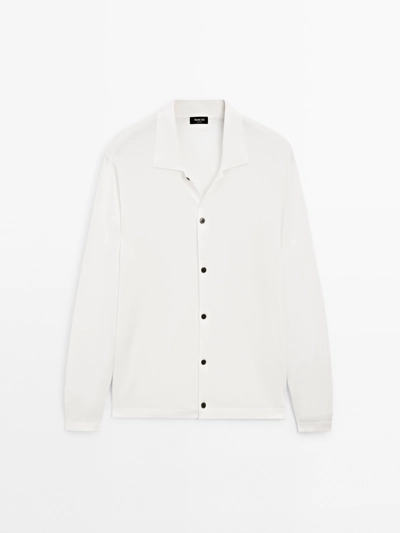Massimo Dutti Кардиган с высоким воротником из хлопкового микса купить с доставкой.