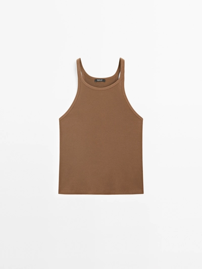Massimo Dutti Топ с открытыми плечами из 100% хлопка