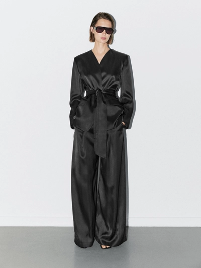Massimo Dutti Широкие брюки из атласа - STUDIO