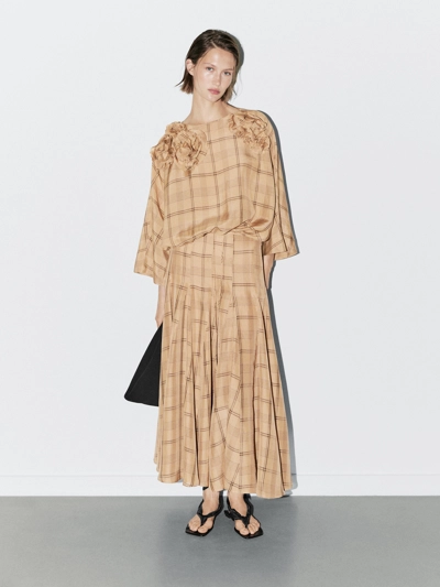 Massimo Dutti Блуза в клетку с цветочным узором - STUDIO