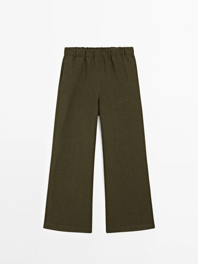 Massimo Dutti Брюки из 100% льна прямого кроя