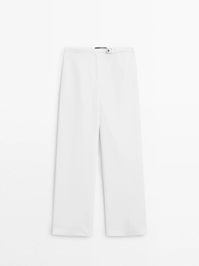 Massimo Dutti Брюки прямого кроя с деталями на пряжке
